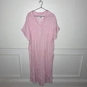 Grayson The Artist Maxi Pink Linen Tshirt Maxi Dress Womens Medium